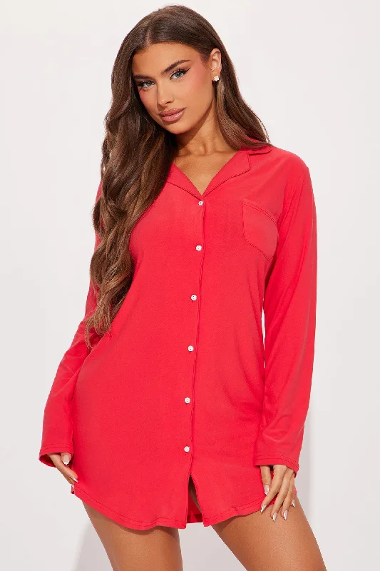 Cozy Moments PJ Sleep Shirt - Red