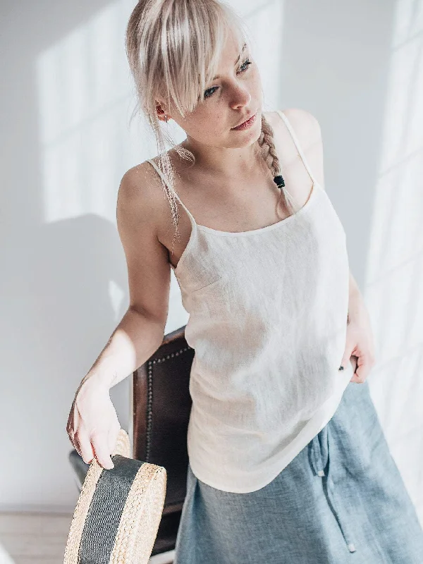 Linen Strap Top, Linen Slip Top