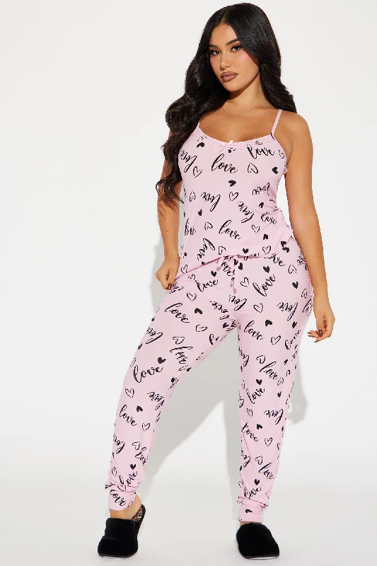 Love All Over Me PJ Jogger Set - Pink