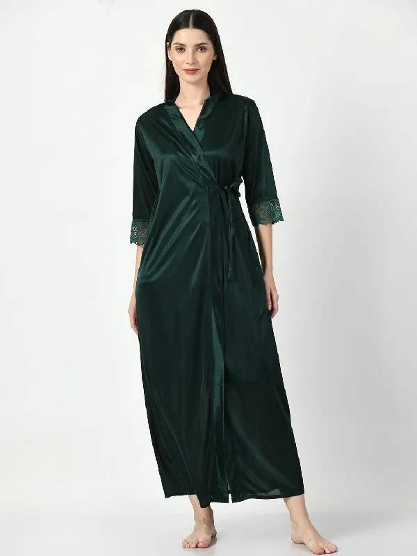 Women's Satin Green Nightdress - Legit Affair