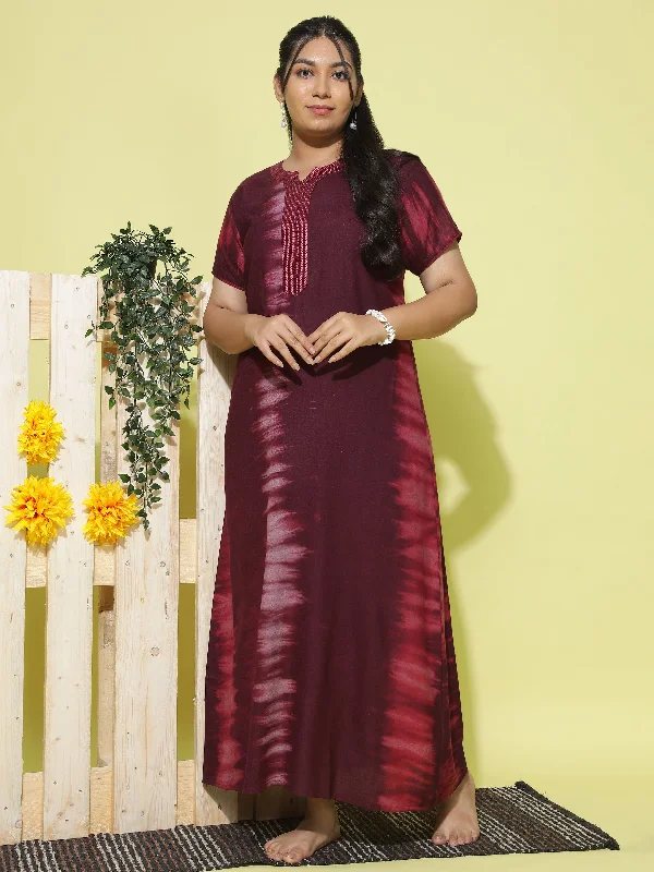 Alpine Designer Nighty Maroon