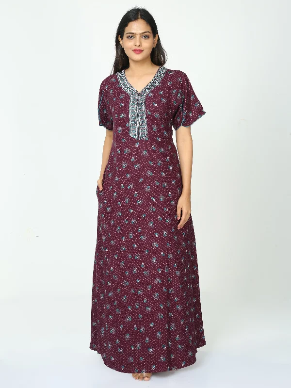 Alpine Maxi Designer Nighty Dark Wine