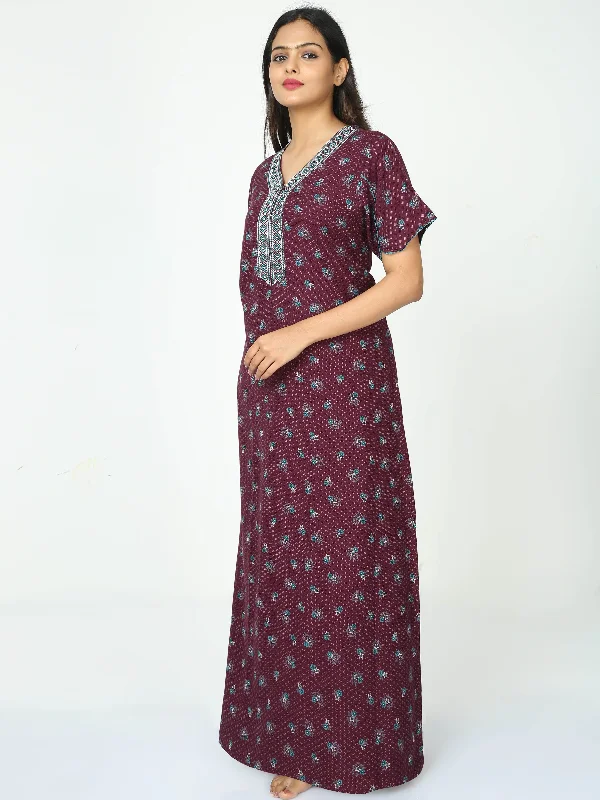 Alpine Maxi Designer Nighty Dark Wine