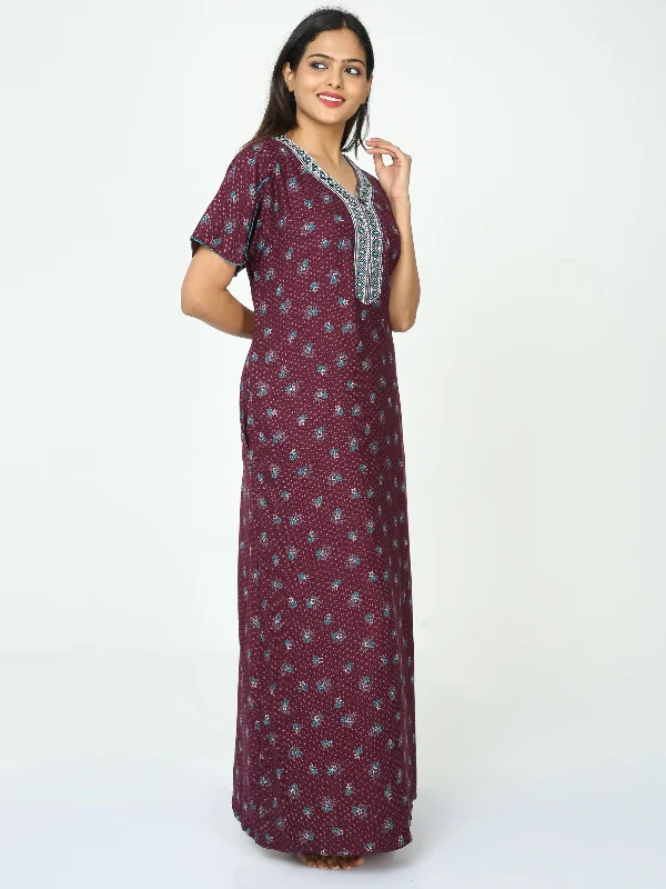 Alpine Maxi Designer Nighty Dark Wine