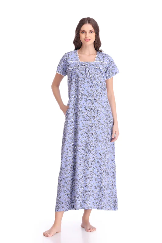 Floral print Knit cotton Nightie