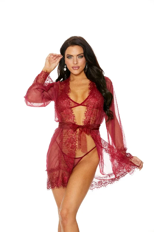 Lace & Mesh Bralette Pajama Set XLarge/1X