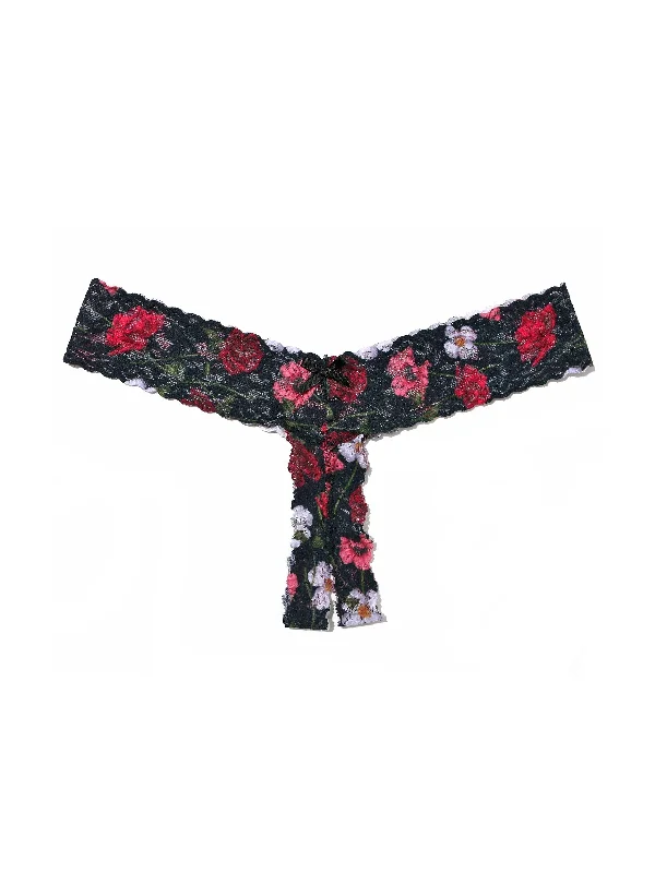 Printed Signature Lace Crotchless Thong Am I Dreaming Sale