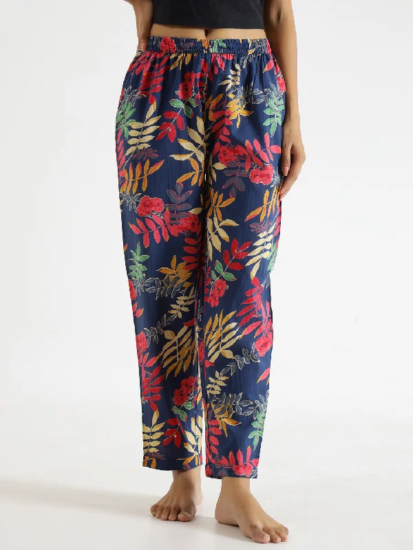 Indigo  Printed Pure Cotton Lounge Pants