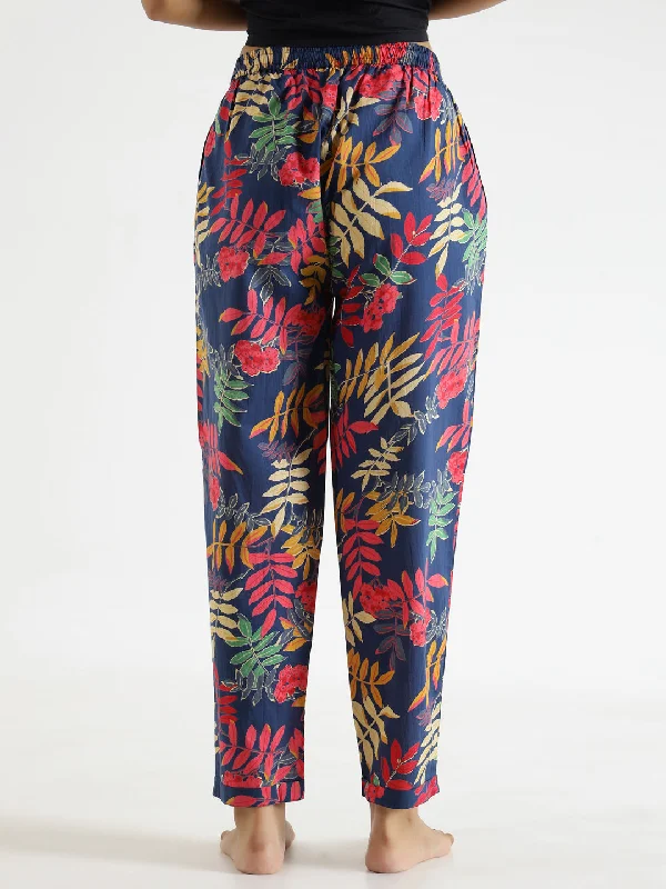 Indigo  Printed Pure Cotton Lounge Pants