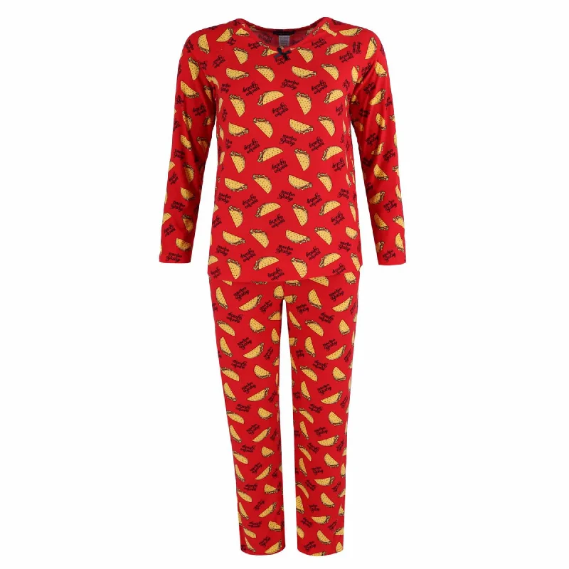 Grumpy & Gorgeous Women's Plus Size Taco Print Pajama Set