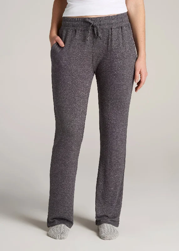 Open-Bottom Cozy PJ Lounge Pants for Tall Women in Charcoal Mix