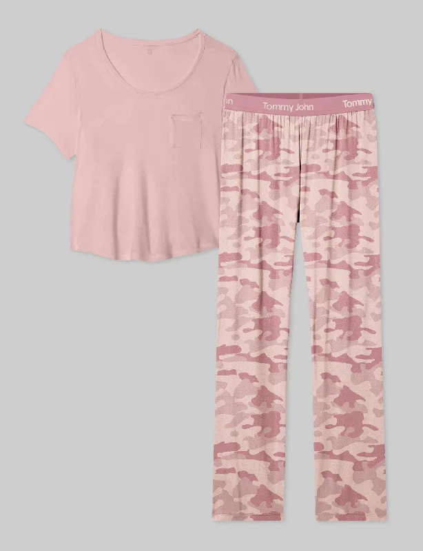 Women's Second Skin Sleep Pocket Tee & Pant Set