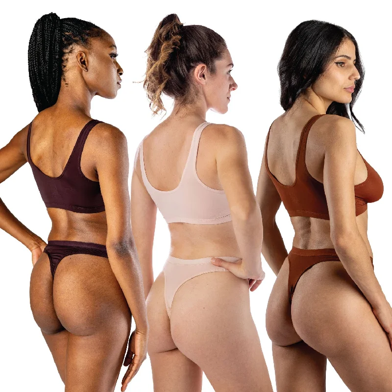 3 Pack -  'Silk Magic' High Waist Thong