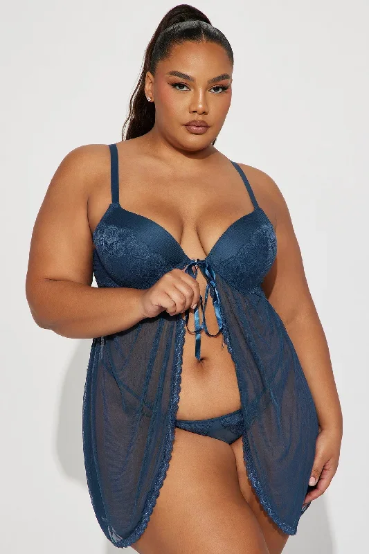 By Your Side Mesh Babydoll - Navy