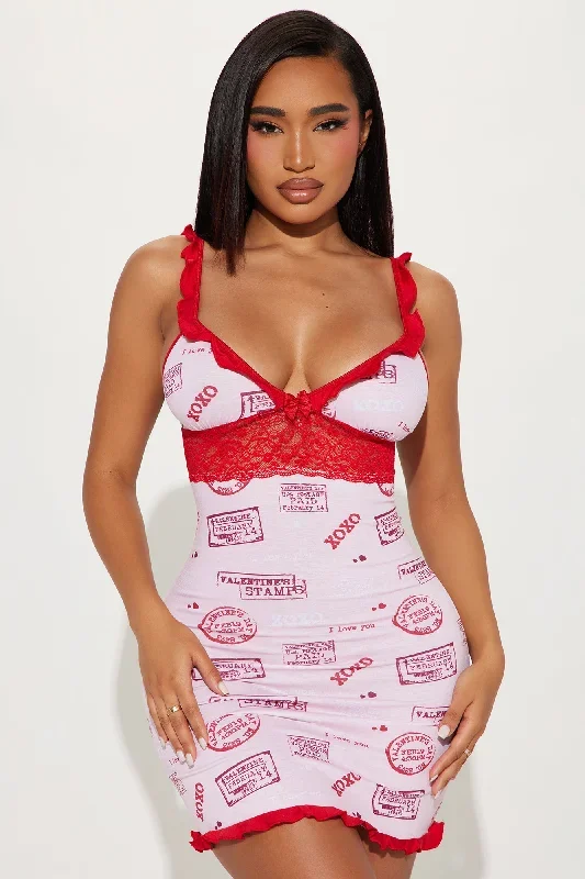 Cupid's Favorite Chemise - Red/combo