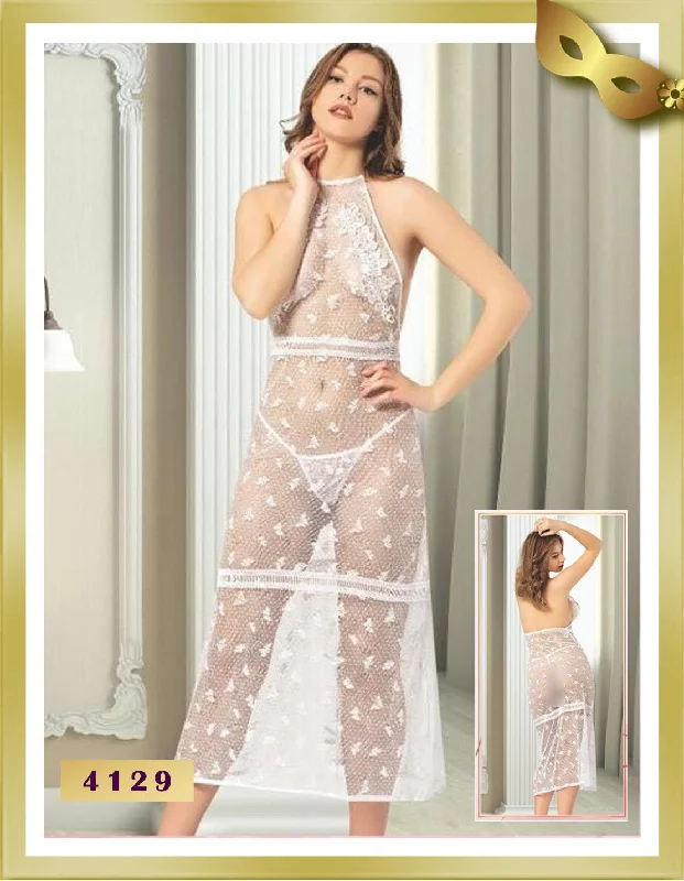 Sheer Long Lingerie Nightgown 4129