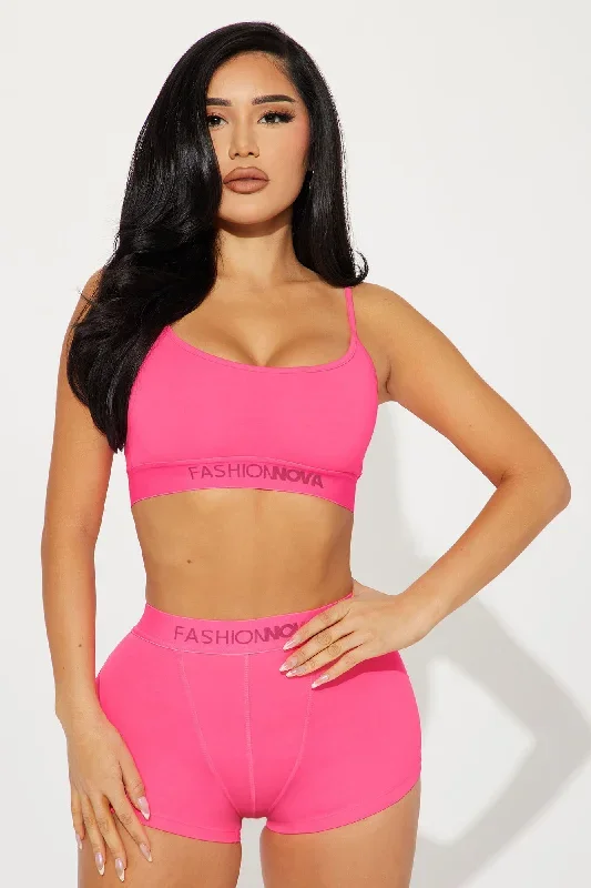 FN Mood Cami And Boxer Set - Hot Pink