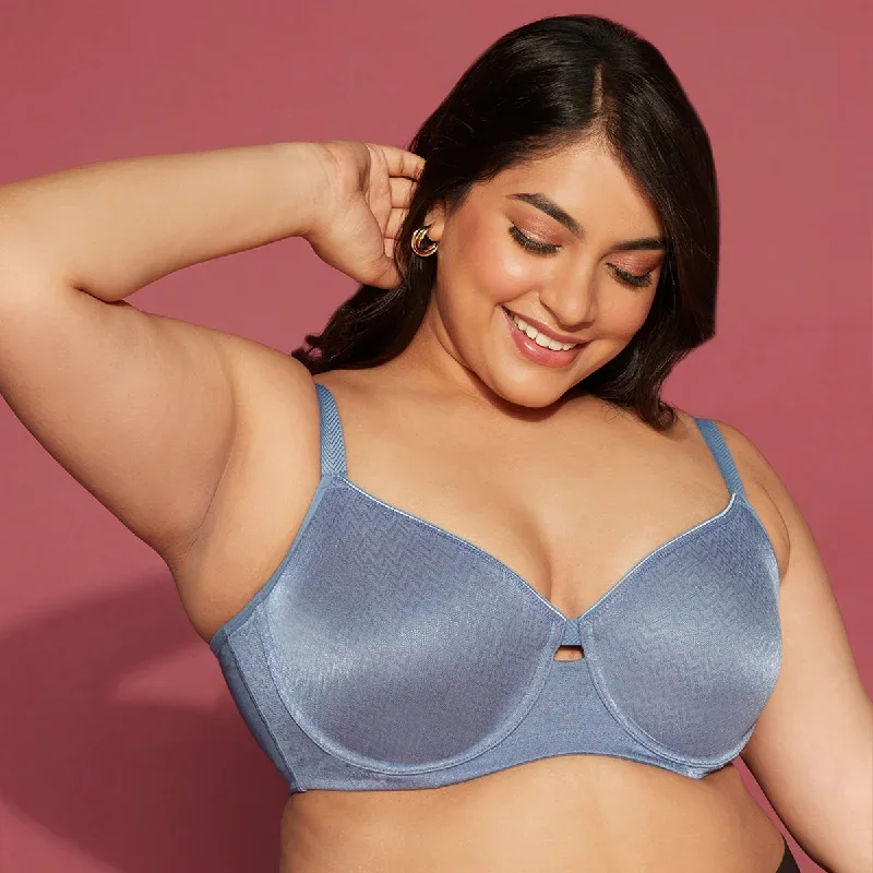 Luxe Jacquard Minimiser Bra - Blue NYB231