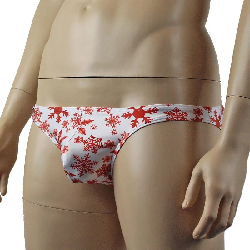 mens-snowflake-print-spandex-low-cut-brief-with-sexy-back-white-and-red