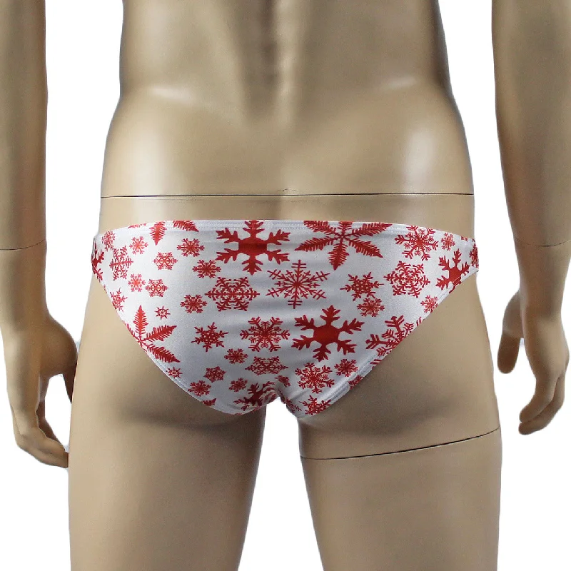 mens-snowflake-print-spandex-low-cut-brief-with-sexy-back-white-and-red