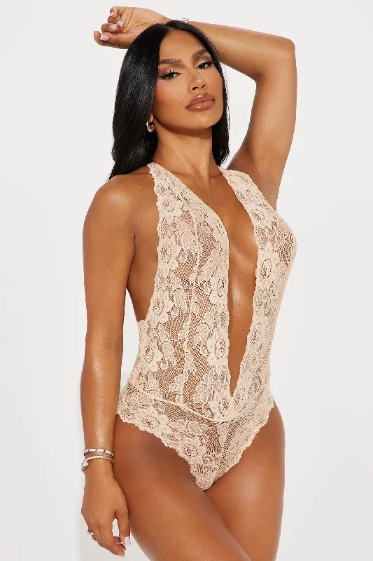 Miss Your Touch Lace Teddy - Beige