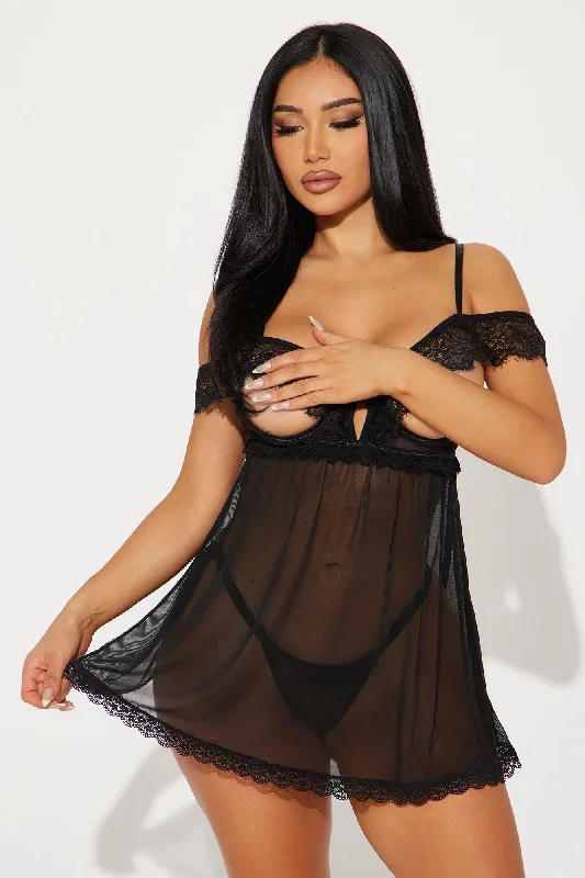 Only You Mesh Babydoll - Black