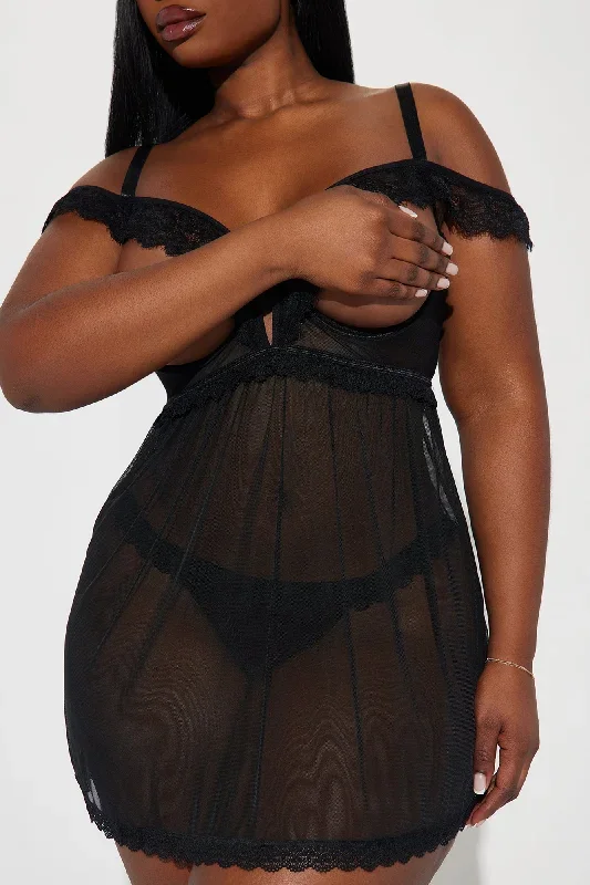 only-you-mesh-babydoll-black