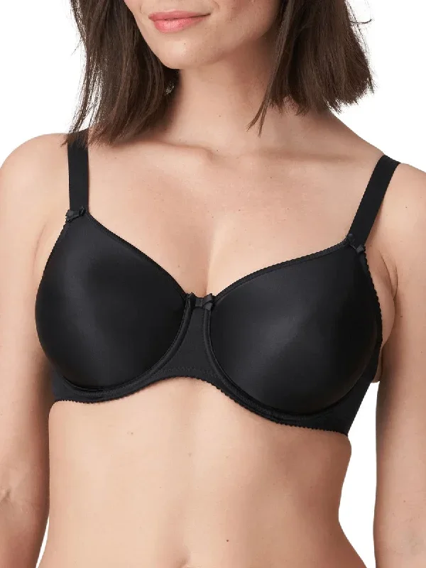 Satin Full Cup Bra - Black