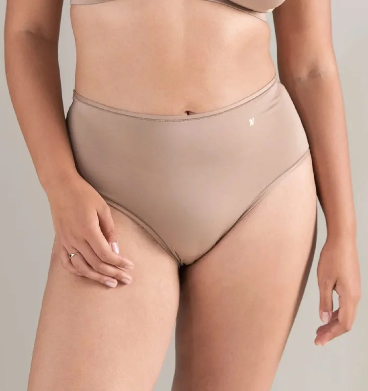 Invisible microfibre high waist brief [Mocha]