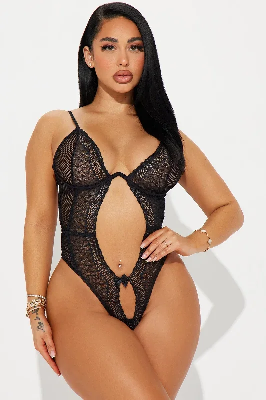 Seductive Serenity Mesh Teddy - Black