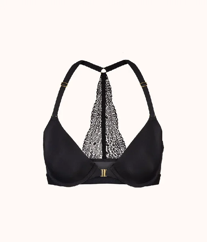 The Front Close T-Shirt Bra: Jet Black