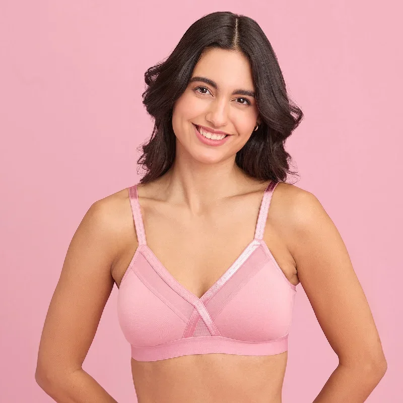 X-Frame Cotton Support Bra-Blush NYB191